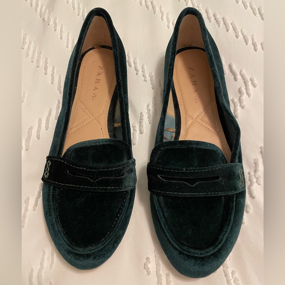 Zara velvet loafers